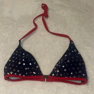 PLAYBOY Blue and Red Bikini Top